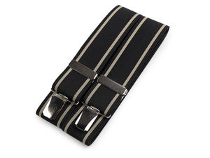 Premium Men's Y-Back Elastic Trouser Suspenders - 3.5cm Wide Adjustable Braces with Eco-Leather Detailing (120cm)