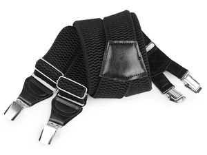 Premium Heavy-Duty Adjustable Trouser Suspenders - 4cm Wide Elastic Braces (120cm)