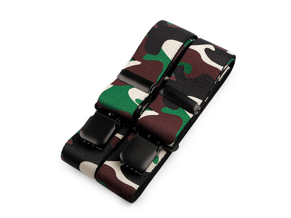Premium Camouflage Print Suspenders - Heavy-Duty 4 cm Adjustable Elastic Trouser Braces