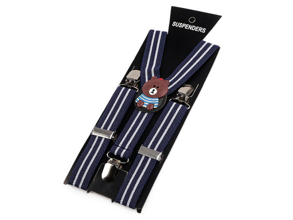Premium Children's Y-Back Suspenders with Cute Teddy Bear Accent – Adjustable Elastic Braces for Kids (110–130 cm)