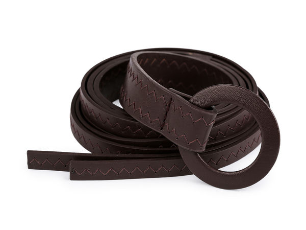Elegant Women's 2cm Multi-Way Tie Belt - Versatile Double-Strap Eco-Leather Waist Belt with Loop Buckle