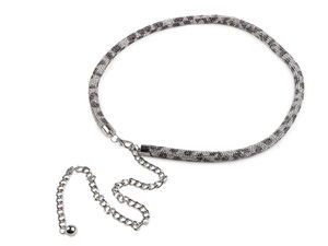 Women's Rhinestone Snake Chain Belt - Adjustable Crystal Link Dress Waist Belt