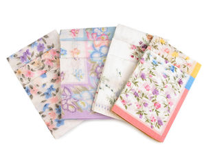 Premium Cotton Floral Handkerchiefs for Women & Girls - Soft Reusable Pocket Squares, 6-Pack Assorted Mix