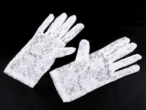 Elegant Short Lace Formal Gloves – Elastic Wrist-Length Evening & Special Occasion Dress Gloves