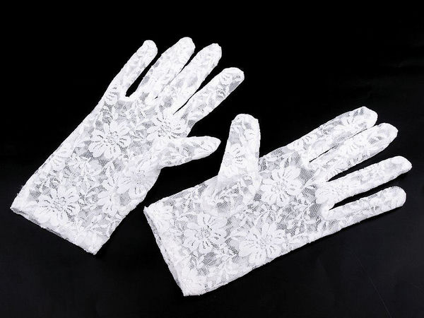 Elegant Short Lace Formal Gloves – Elastic Wrist-Length Evening & Special Occasion Dress Gloves