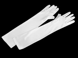 Elegant Elbow-Length Formal Satin Gloves - Stretch Fit Evening Wear for Weddings, Proms, & Gala Events