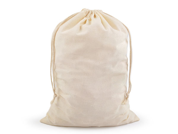 Premium Drawstring Linen Gift & Craft Bag (19x28 cm) - Ecru Light Cotton Drawstring Pouch for Herbs, Storage, and DIY Projects