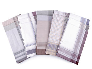 Men's Premium 100% Cotton Square Handkerchiefs - Classic Striped Assortment (6-Piece Set)
