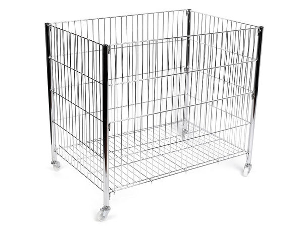 Mobile Wire Retail Dump Bin with Adjustable Height Base (60x80x90 cm)