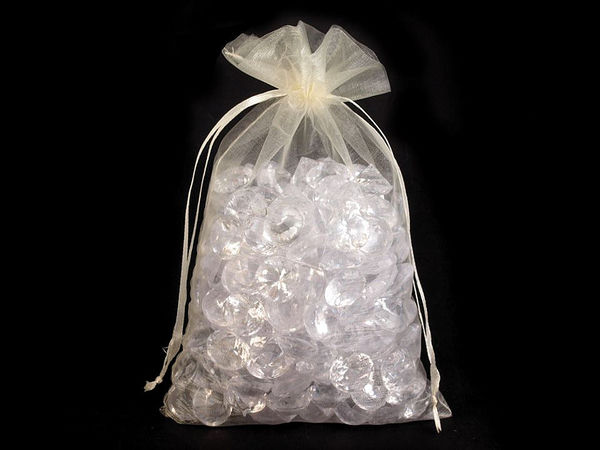 Elegant Organza Gift Bags with Satin Drawstrings (14 x 21 cm) - Premium Shiny Sheer Favor Pouches