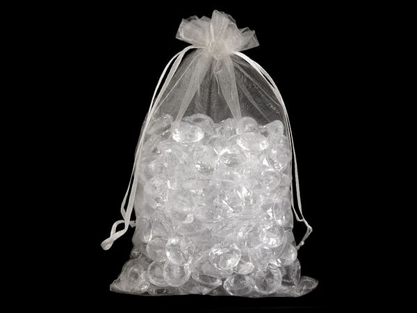 Elegant Organza Gift Bags with Satin Drawstrings (14 x 21 cm) - Premium Shiny Sheer Favor Pouches