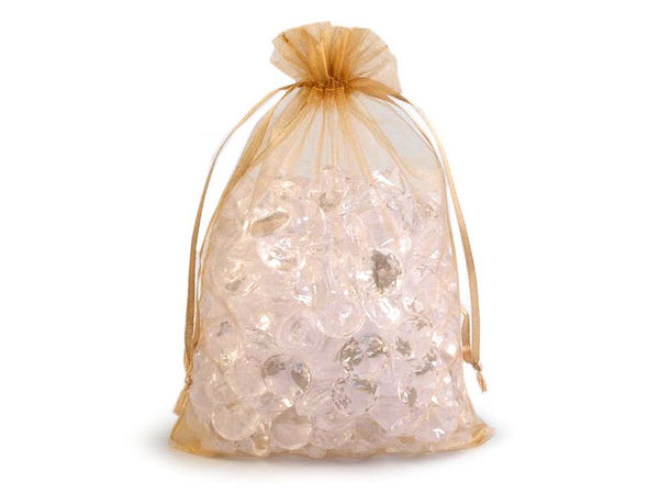 Elegant Organza Gift Bags with Satin Drawstrings (14 x 21 cm) - Premium Shiny Sheer Favor Pouches