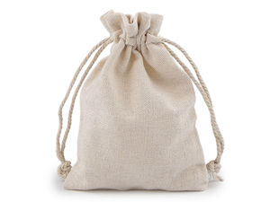 Premium Linen Drawstring Gift Bags (10x14 cm) - Reusable Cotton Cord Pouch for Crafts, Favors, and Herb Storage
