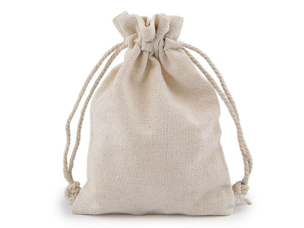 Premium Linen Drawstring Gift Bags (10x14 cm) - Reusable Cotton Cord Pouch for Crafts, Favors, and Herb Storage