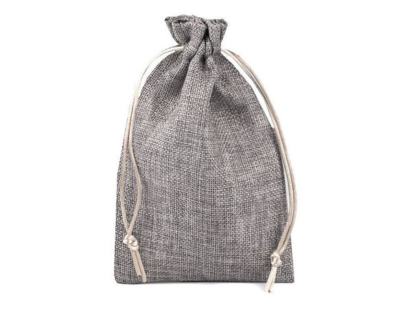 Rustic Jute-Style Drawstring Gift & Craft Pouch Bags, 12.5x17.5 cm - Second Quality