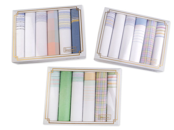 Elegant Ladies' Handkerchief Gift Box Set - Assorted Patterns & Colors in Window Display Box