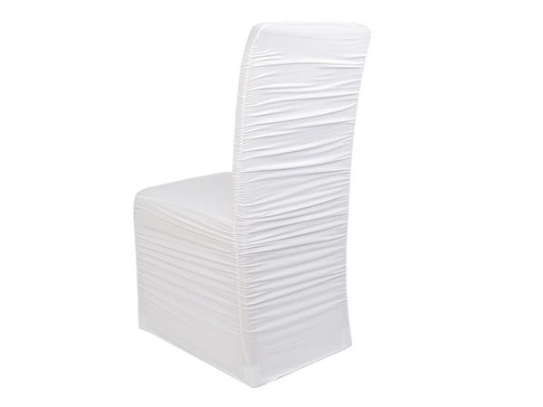 Premium Pleated Stretch Chair Cover with Leg Pockets - Universal Fit for Weddings, Banquets & Events