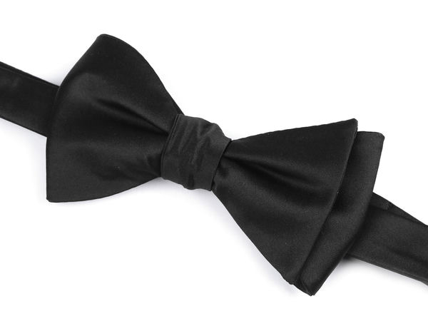 Men's Classic Black Satin Self-Tie Bow Tie - Adjustable Formal Neckwear with Gift Box