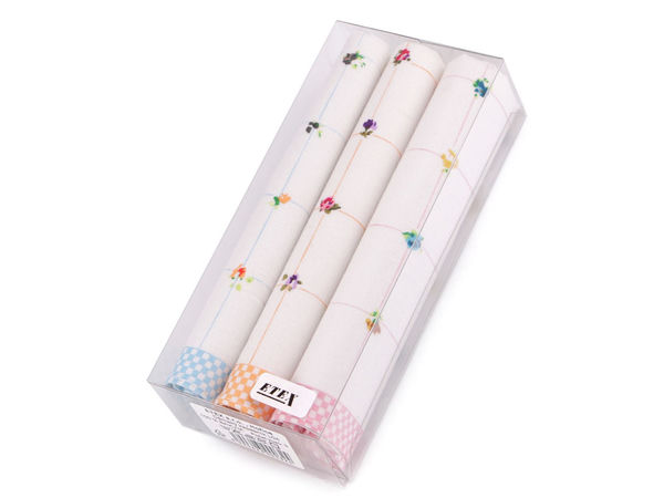 Premium Floral Print Cotton Handkerchiefs for Women & Children - Gift Box of 3 (Assorted Colors)