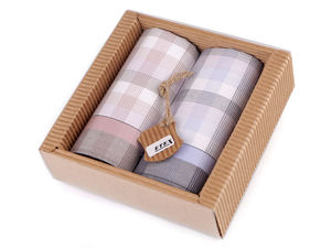 Premium Classic Men's Cotton Handkerchief Gift Set - 3-Pack Multicolored Pocket Squares in Eco-Friendly Presentation Box