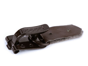 Premium Eco-Leather Coat Buckle with Metal Hardware - Stitch-on Toggle Closure (10x50 mm)