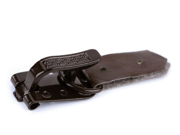 Premium Eco-Leather Coat Buckle with Metal Hardware - Stitch-on Toggle Closure (10x50 mm)