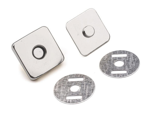 Square Magnetic Snap Fasteners for Purses, Totes, and Handbags (18x18 mm)
