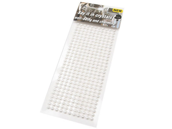 Self-Adhesive Half-Round Imitation Pearls (4mm) - Milk White Flatback Pearl Stickers for Scrapbooking, Wedding Crafts, and DIY Decor