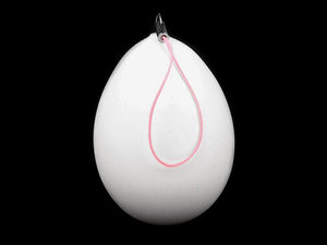 Premium Milk White Craft Decorating Eggs with Hanging Loop (4.6x6.4 cm) – High-Quality DIY Plastic Eggs for Painting, Glitter, and Crafts