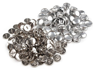 Premium All-Metal Self-Cover Buttons - Size 28 (18mm), Wire Back Sewing Shank