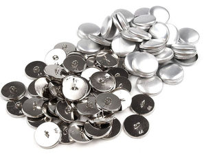 Premium All-Metal Self-Cover Buttons, Size 44 (28mm) - Professional DIY Fabric-Covered Fasteners, Nickel Finish