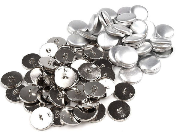 Premium All-Metal Self-Cover Buttons, Size 44 (28mm) - Professional DIY Fabric-Covered Fasteners, Nickel Finish