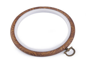 Flexible Wood-Grain Embroidery Hoop Frame (12cm) - Hanging Display Ring for Cross Stitch and Needlework