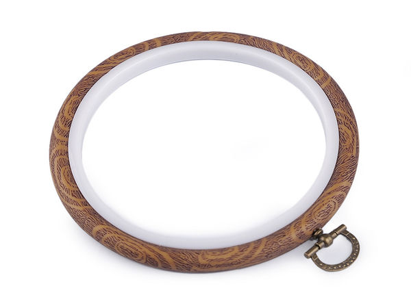 Flexible Wood-Grain Embroidery Hoop Frame (12cm) - Hanging Display Ring for Cross Stitch and Needlework