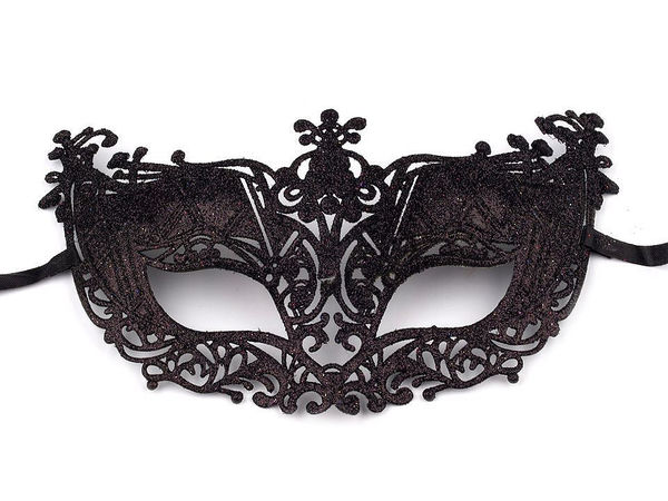 Elegant Patina-Style Masquerade Eye Mask - Carved Ornaments & Satin Ribbon Tie for Carnivals, Parties, and Balls