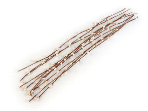 Decorative Artificial Twig with Buds – Flexible Paper-Wrapped Wire Floral Branch, 39 cm (Milk White)