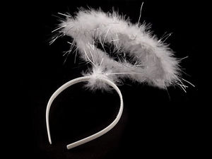 Angelic White Feather Halo Headband - Premium Shimmering Costume Accessory for Carnivals, Birthdays, and Cosplay