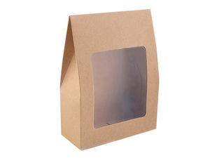 Natural Kraft Paper Gift Bag with Clear Display Window