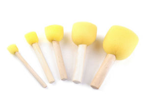 Premium Foam Stencil Brush Set - 5-Piece Assorted Sizes for Painting, Stenciling, and Crafting