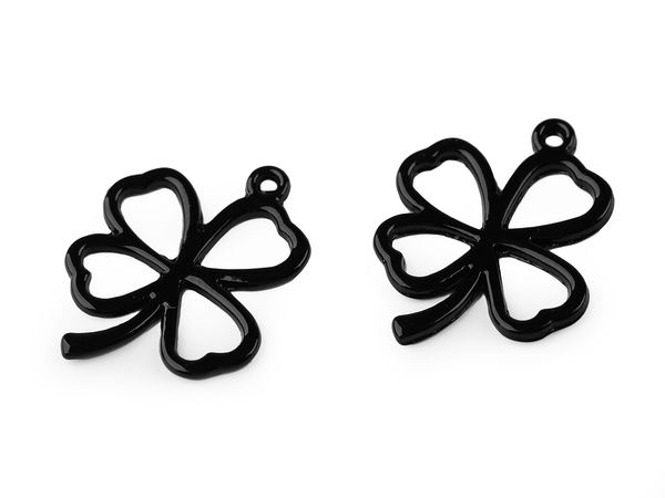 Four-Leaf Clover Metal Charm Pendant (20x24 mm) – Double-Sided Flora Decoration for Jewelry, Apparel, and DIY Crafts