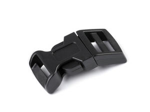 15mm Curved Side Release Buckle with Strap Adjuster (Black) | Premium Plastic Buckle for Dog Collars, Backpacks & Outdoor Gear
