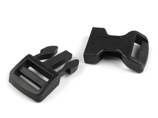 Premium Curved 20mm Side Release Buckle with Strap Adjuster - Heavy-Duty Plastic Buckle for Dog Collars, Backpacks, and Webbing Straps