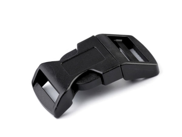 25mm Curved Side Release Buckle with Strap Adjuster | Durable Plastic Buckle for Dog Collars, Backpacks, and Straps