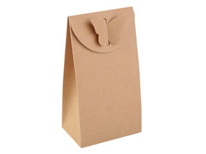 Natural Kraft Paper Gift Bag with Elegant Butterfly Closure