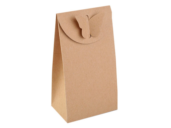 Natural Kraft Paper Gift Bag with Elegant Butterfly Closure