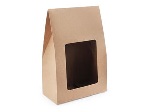 Natural Kraft Paper Gift Bag with Clear Display Window (24x37 cm)