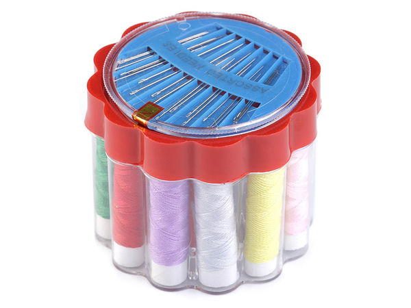 Premium Portable Sewing Kit with Compact Storage Case - Complete Home, Travel, and Emergency Stitch Repair Set, Red