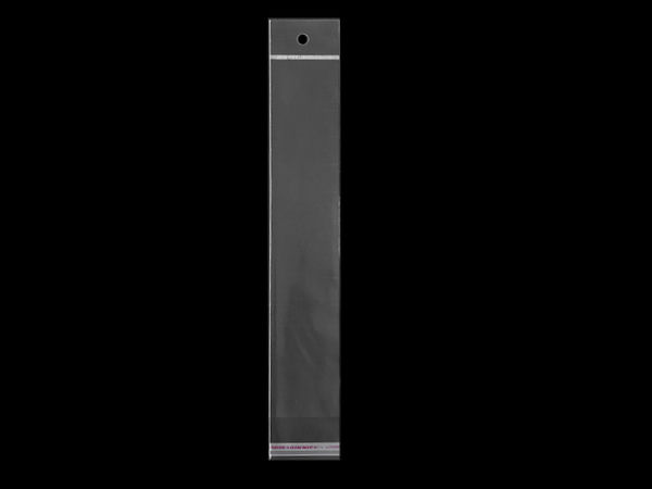 Premium Clear Self-Adhesive Display Bags with Hang Hole - 5x25.5 cm