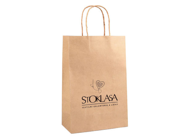 Stoklasa Medium Kraft Paper Gift Bags with Twisted Handles (20x30 cm) - 25-Pack