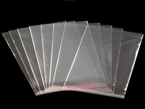 Premium Clear Plastic Self-Adhesive Seal Bags (22 x 25 cm) - Resealable Transparent Packaging Sleeves for Crafts, Retail & Haberdashery